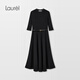 Laurl [Viskosität Faser] 25 Sommer Neues französisches romantisches Strickkleid für Frauen LWD366Y10100 Classic Black L