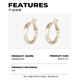 Bo Na Ling Earrings S925 Silver Needle Frosted Earrings Women's High-end Niche Design Versatile Earrings 2025 Earrings Ear Clip Earrings Matte Coffee Gold Earrings Pair