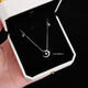 KZD Old Phoenix Pure Silver 9999 Moon Silver Necklace Accessories Women's Light Luxury Niche Style New Girlfriend's Birthday Moon Pure Silver Necklace Silver Lao Fengxiang Same Style Bow Gift Box/Certificate + Silver Polishing Cloth