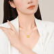 Chao Acer Zhijian Get Rich Soon Yellow 18k Gold Diamond Pendant Female Lottery Gold Pendant Neck Ornament for Girlfriend’s Birthday Gift Single Pendant (Free Silver Chain)