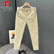 Pierre Cardin 2025 nouveau pantalon décontracté couleur unie radis effilé hommes printemps et été tendance mince polyvalent coton pantalon décontracté kaki haute qualité 28 recommandé 90-100Jin Jin équivaut à 0,5 kg