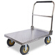Zhong Zhang Guan stainless steel flatbed trolley, transport trolley, light folding trolley, truck trailer, small trolley, 304 pattern plate 120 65 heavy-duty elastic wheel 8 inches 1