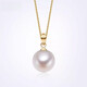 Dan Pei luxury high-end pearl pendant necklace single 18K gold freshwater female simple strong light round gift for family 18K gold yellow gold (free 925 silver chain) 9-10mm