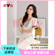 Yalu nightgown women's summer short-sleeved pajamas ice silk skirt women's summer thin imitation silk summer large-size dress Milk tea apricot M9926 [short-sleeved/breastless pad] M [90-110Jin[Jin equals 0.5 kg]]
