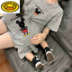G.DUCKKIDS亲子装夏装2025新款一家三口四口全家洋气母女装兄妹装T恤短袖 SQ686:灰色 165 妈妈S