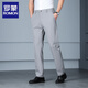 ROMON men's business trousers spring, summer and autumn new casual trousers men's trousers straight loose men's solid color suit long trousers navy blue 29