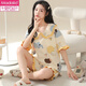 Pijama modal para mujeres en verano algodón puro pantalones cortos de manga corta para el verano 2025 Nuevo primavera y otoño Summer Summer Women's Home's Relling Juego de limón