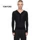 TOM FORD (TOM FORD) light luxury men's black four-button Henley shirt Black 20 | 52 IT