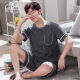 Pajama de pijamas para hombres de la película de limón para algodón de verano para hombres ropa casual de niños de manga corta para niños de verano de mediana edad de mediana edad, set de talla grande y talla grande 9928 [H set de shorts de manga corta para hombres] l [sugerido 100-130 Jin [Jin equivale a 0.5 kg]]
