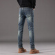 Lee Dprre Jeans Men's Deal Brand Retro Slim Summer Nuevo pantalones de hombres delgados heterosexuales Pantalones de verano HFL867 HFL867 NEGRO GRIS [Pantalones de corona] 28 [90-100Jin [Jin equivale a 0.5 kg]]