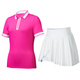 Cosleaf tennis suit women's summer breathable running sports suit short-sleeved quick-drying casual fitness suit polo collar T-shirt electric rose red top + white skirt two-piece set L (recommended 105-115Jin [Jin equals 0.5 kg])