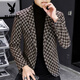 Playboy (PLAYBOY) Plaid Blazer Men's 2025 Spring and Autumn New Fashion Slim Small Suit Trendy Brand Handsome Single Jacket Black L (110-125Jin Jin equals 0.5kg)