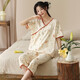 Chinese style element series round neck pullover light short-sleeved cropped pants elegant and elegant home clothes YZT-9901 women YZT-9913 women XL