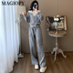 Magiopy International Luxury Brand haut de gamme Light French French Casual Fashion Suite pour femmes 2025 Spring Fashionable Age-Reducing Black Jacket Black Two-Piece Set XL (121-130Jin [Jin est égal à 0,5 kg]))