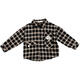 Pisces Rabbit (SHUAGNYUTU) boys' shirt spring and autumn handsome children's shirt long-sleeved baby plaid top Korean style spring style thin coat black plaid spring and autumn 90