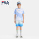 Fila silk soft cotton Fila children's short-sleeved T-shirt 2025 summer men's and big children's tops full print two-ZB 120