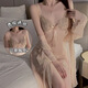 GUI RUO (GUI RUO) DZ SEXY ASPETRA PERSPECTIVA DE MEDILLA PERSPECTIVO SUSPENDIZACIÓN Camiseta Vestido exterior empalmado 3883 Verde (Nightskirt + T-To-Tousers M