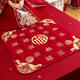 Broderie de festives Tiger Red Tiger à trois équivalents, Baifu est fabriqué par la mariée, un tapis de bénédiction, un tapis de mariage, une femme se marie, un produit de préparation de mariage, un tapis à bords d'or, une broderie à bords d'or, une broderie à bord d'or, 9898c