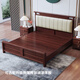 Cama Yuyang Nueva cama de madera maciza de madera maciza de estilo negro 1.8m 2m Bed de dormitorio Bed 9904# Bed de madera Wujin [联文] 1.5*2.0m [Tablero de cama silenciosa]