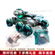HTI children's gesture sensor six-wheel remote control tank car toy can fire water bombs four-wheel drive off-road vehicle boy dual remote control/handle + watch dark green