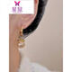 
Star Mouse Light Luxury Champagne Pearl Earrings for Women with Niche Design French Full Diamond Earbuds Champagne Pearl A1048