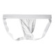 Men's underwear double thong ice silk transparent sexy buttocks exposed back empty plus fat plus size fat bear thong briefs white XL recommended 85-100 kg