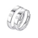 RHM four-leaf clover platinum couple ring simple platinum ring men's and women's ring plain ring birthday and Valentine's Day gift for girlfriend Platinum couple ring pair + certificate + gift box