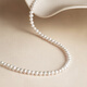 Saturday Fortune S925 Silver Buckle Freshwater Pearl Necklace Mother's Birthday Gift, Flat Round 7.5-8.5mm 45cm