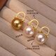 Qi Xiaomi S925 sterling silver pearl earrings female star same style earrings 2025 new light luxury high-end imitation pearl earrings S925 silver pearl earrings pair 12mm