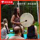 TERRE Shaman Drum God Drummer Kick Drum Big Drum Shaman Drum Goat Belt Hair ASMR Sound Healing Percussion Instrument Shoulder Back Handbag [Black] 60cm Drum
