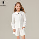 POLOWALK children's clothing girls' long-sleeved shirt 2025 autumn new college style embroidered top medium and large children's jacket white 120 120cm