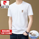 Pierre Cardin Camiseta de manga corta de algodón puro de algodón de alta gama en verano Nuevo color sólido suelto de color sólido redondeo de camiseta media manga de manteos