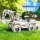 Raft core toy car children's excavator is super large and can sit for people toys for women and boys remote control electric excavator can sit for engineering car Milk color [electric digging arm] Bluetooth lighting music Double + custom soft wheel [12V12 Super Via battery] Remote control four-wheel drive