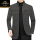 Classic car wool suit jacket men's slim spring and autumn thickened men's business casual suit top dad jacket trendy black XL 180 (140-155Jin Jin equals 0.5kg)