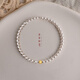 Queen of Pearls Pure Gold Bean Beads + Freshwater Pearl Bracelet for Women Birthday Gift 4-5mm