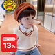 G.DUCKKIDS children's clothing sweater baby vest sweater boy vest new style small and medium-sized children's jacket trendy Korean autumn and winter outerwear blue 120