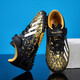 Chaussures de football pour enfants velcro chaussures d'entraînement respirant tf ongles brisés garçons falcon 25 compétition de pelouse spécial 6199 Black Gold 32