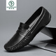 
Woodpecker's high-end summer new black bean shoes men's genuine leather British casual leather shoes hollow breathable lazy shoes 9901 black [hollow] 38