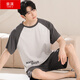 
Shangqi Modal pajamas men's summer short-sleeved large-size new ice silk home clothing set for summer can be worn outside Y9720 L