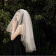 Veil bride headwear photo internet celebrity super fairy style internet celebrity photo props proposal double layer simple travel photography wedding dress white 4 layers 60cm-80cm