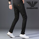 Armanibr Armani Black Jeans Men's Men's Casual polyvalent automne et hiver Stretch Slim Straight Pantal