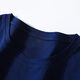 Duvanis Kurzärärt-T-Shirt für Frauen 2025 Neue amerikanische Frauen mittleren Alters mittleren Baumwolltibetanblaues High-End-T-Shirt für Frauen losen runden Hals 6161 Marineblau