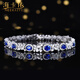 HEEKAIYI Sapphire Bracelet Sri Lanka Royal Blue Bracelet 18K Gold Diamond 520 Valentine's Day Birthday Gift for Wife Selected 3.02 carat/AIGS/Royal Blue