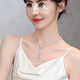 Demi tian Shangxian 3-7 mm Collier de perle d'eau douce ronde Chaîne de chandail multicouche pour les femmes 925 Gift en argent pour petite amie Collier de perle de 3-7 mm / style court 55cm