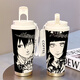 Naruto Thermos Cup para que los estudiantes vayan a la escuela para tazas de agua de gran capacidad para nuevas tazas de café con bebidas dobles, apariencia alta, blanca - taza de café - HST3523 Sasuke + con acero inoxidable 316