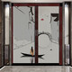 
Sanqihu Chinese-style sliding door living room balcony kitchen partition invisible folding door without punching sliding door A9276 frame grey style