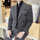Playboy (PLAYBOY) double-breasted suit men's suit business casual high-end formal suit British slim groom wedding suit three-piece medium gray suit + trousers + vest XL (125-140Jin Jin equals 0.5 kg)