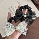 IMIESEVE sweet bow thousand hair circle lace double layer gentle Korean style rubber band fashion embroidery retro hair rope temperament lace bow hair circle mixed color 2 pieces -