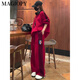 MAGIOPY国际奢侈高档品牌美式潮牌休闲运动套装女2025春季款宽松洋气红色 红色两件套 S(100斤以内)
