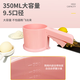 CLCEY plastic semi-automatic flour sieve, cup-type stainless steel flour sieve with cover, kitchen baking tool filter sieve, pink flour sieve with cover + large egg beater included